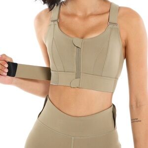 FEOYA green‎ high impact adjustable breathable sports bra Sz S